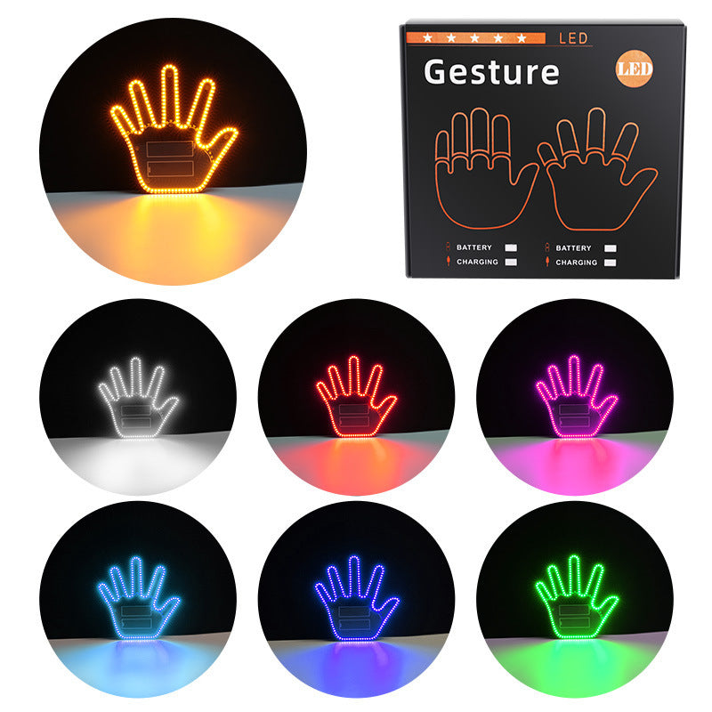 Car Gesture Light Finger Lights Car Multifunction Prompt Warning Light Home Decor