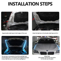 Dynamic Scan Start up Hood Beam Kit Flexible Car Hood LED Meteor Strip Lights US