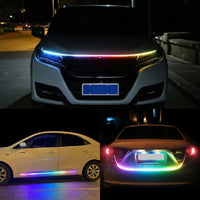 Dynamic Scan Start up Hood Beam Kit Flexible Car Hood LED Meteor Strip Lights US