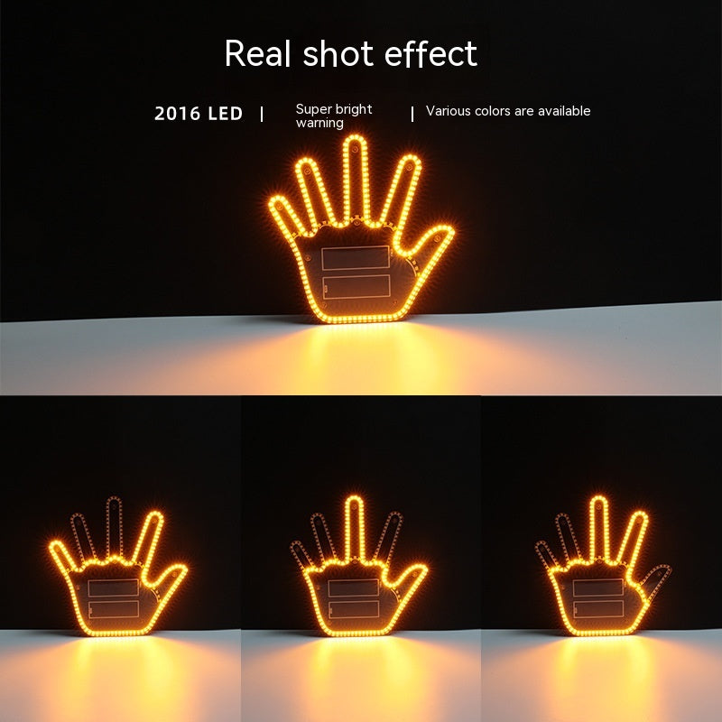 Car Gesture Light Finger Lights Car Multifunction Prompt Warning Light Home Decor