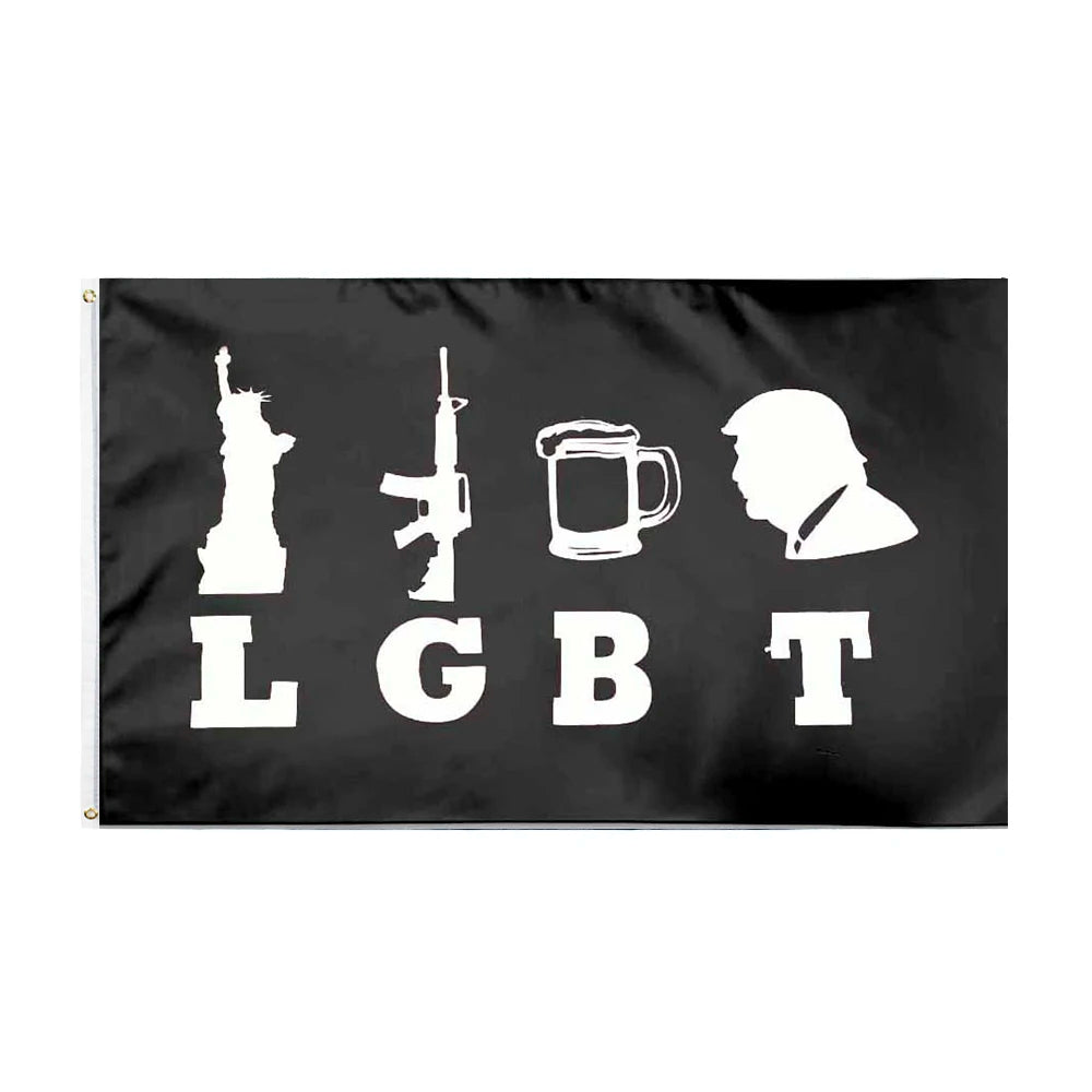 Xiangying 90x150cm LGBT Liberty Guns Beer And Trump Flag