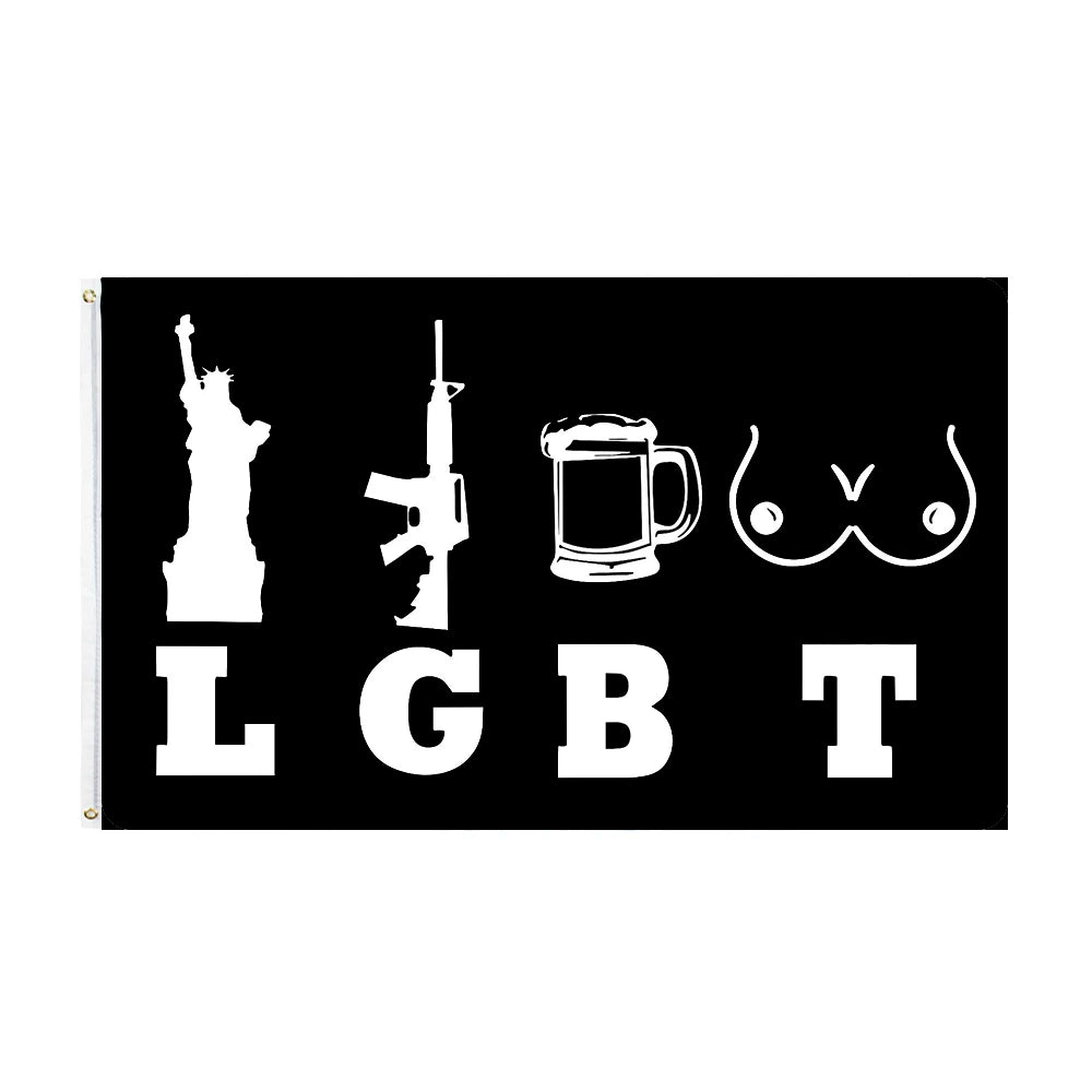 Xiangying 90x150cm LGBT Liberty Guns Beer And Trump Flag