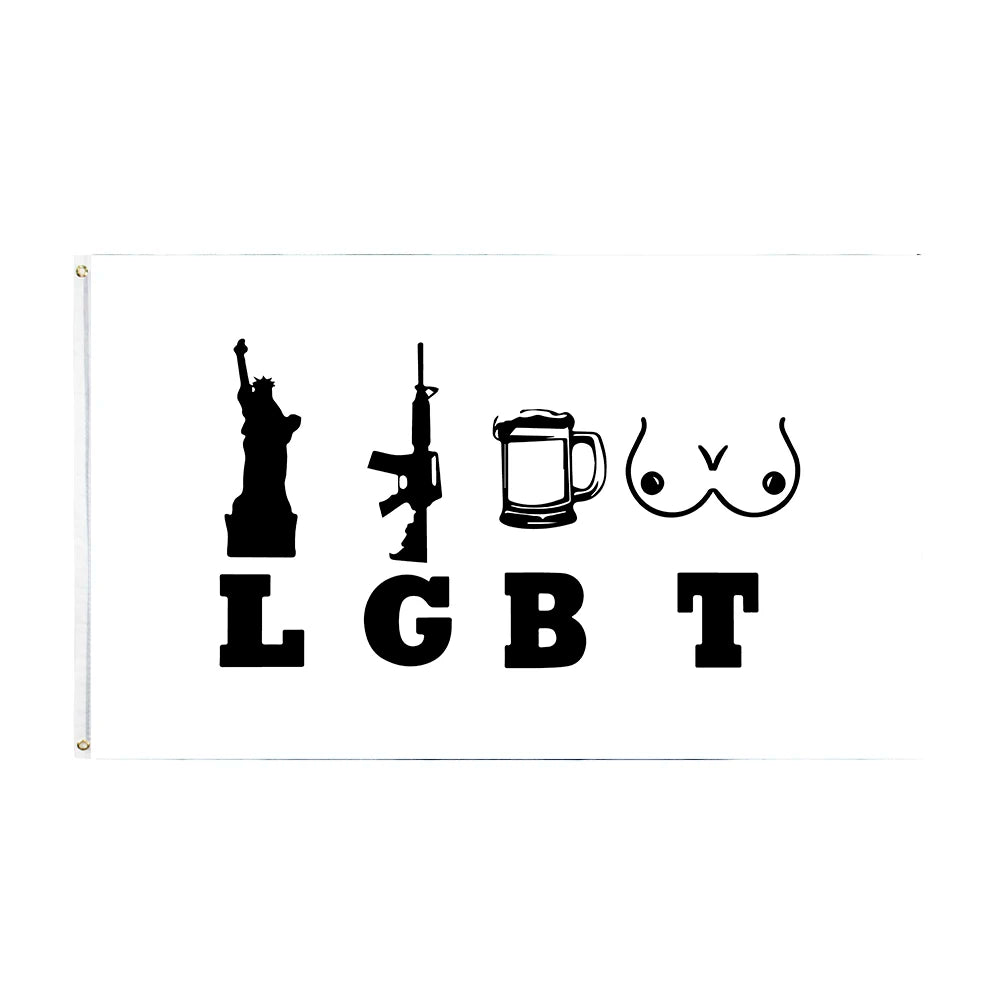 Xiangying 90x150cm LGBT Liberty Guns Beer And Trump Flag