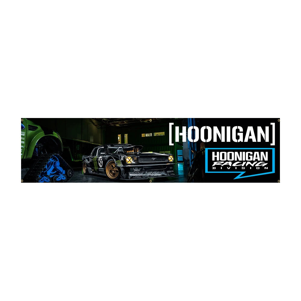 60*240 Hoonigans Racing Car Banner Flag Polyester Printed Garage or Outdoor Decoration Tapestry