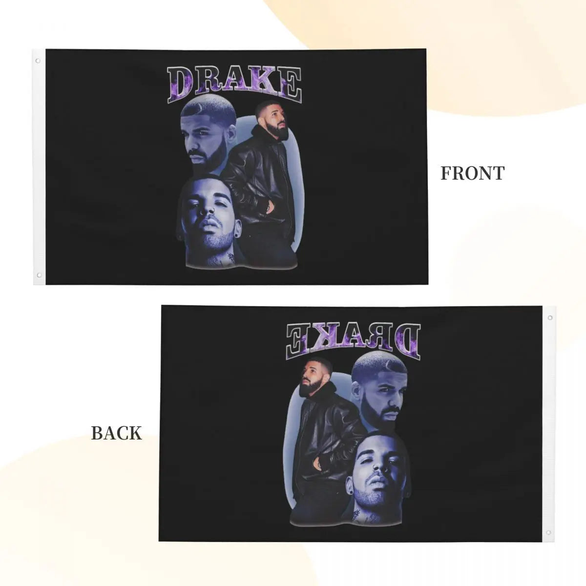 Rap Drakes Flag Double Sided Outdoor Banner Rapper Music All Weather Home Room Dorm Wall Decor 90x150cm