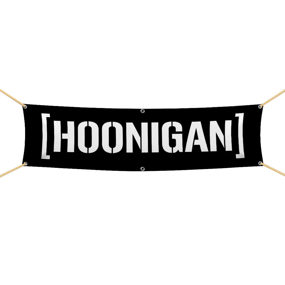 60*240 Hoonigans Racing Car Banner Flag Polyester Printed Garage or Outdoor Decoration Tapestry