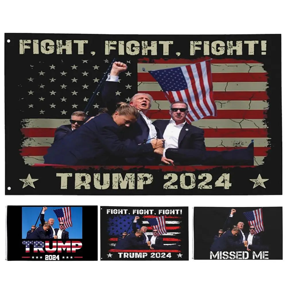 2024 Trump Flag President Flag for Garden 3x5ft Missed Me Flag Trump Outdoor Yard Flags Trump Fight 2024 Garden Flags