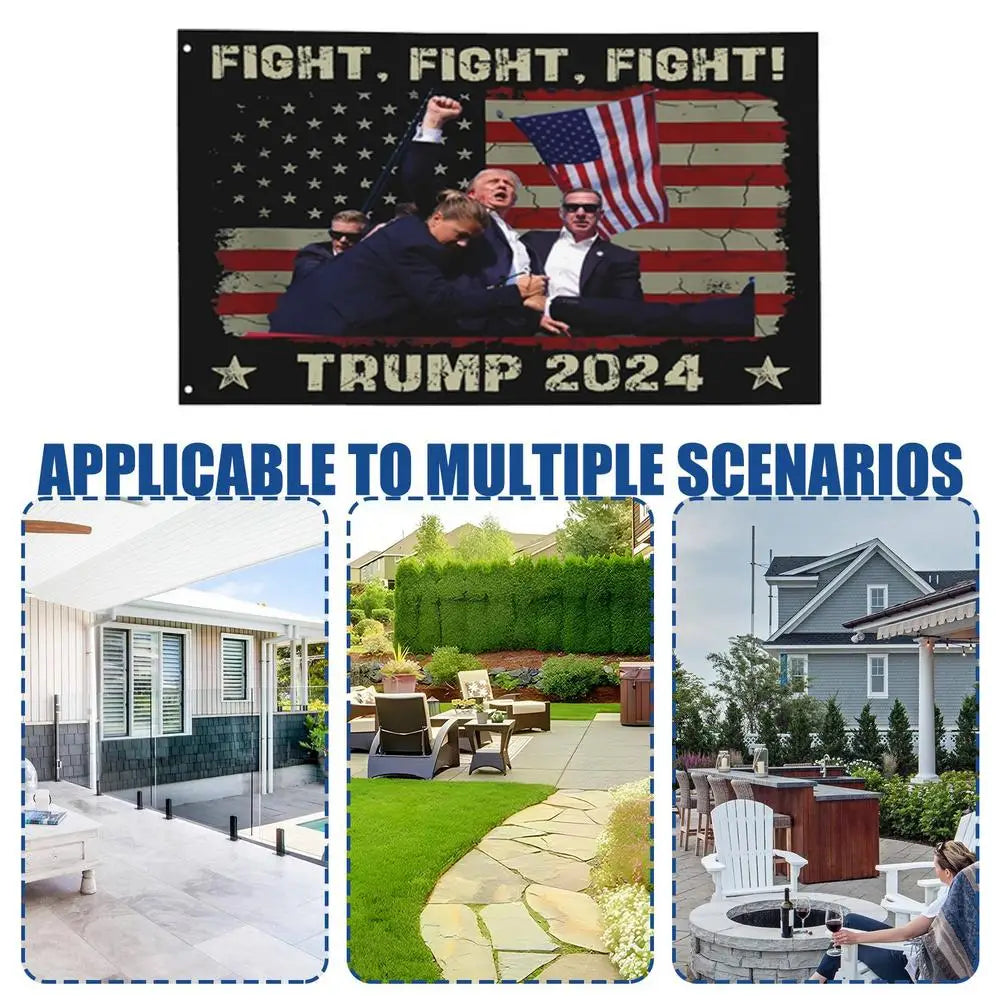 2024 Trump Flag President Flag for Garden 3x5ft Missed Me Flag Trump Outdoor Yard Flags Trump Fight 2024 Garden Flags