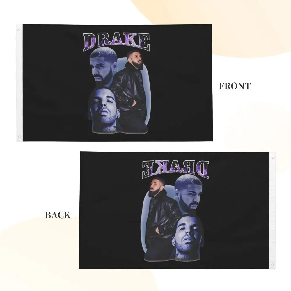 Rap Drakes Flag Double Sided Outdoor Banner Rapper Music All Weather Home Room Dorm Wall Decor 90x150cm