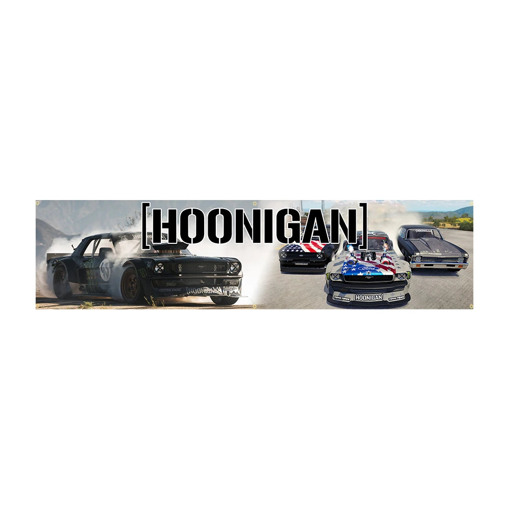 60*240 Hoonigans Racing Car Banner Flag Polyester Printed Garage or Outdoor Decoration Tapestry