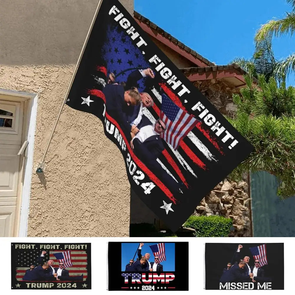 2024 Trump Flag President Flag for Garden 3x5ft Missed Me Flag Trump Outdoor Yard Flags Trump Fight 2024 Garden Flags