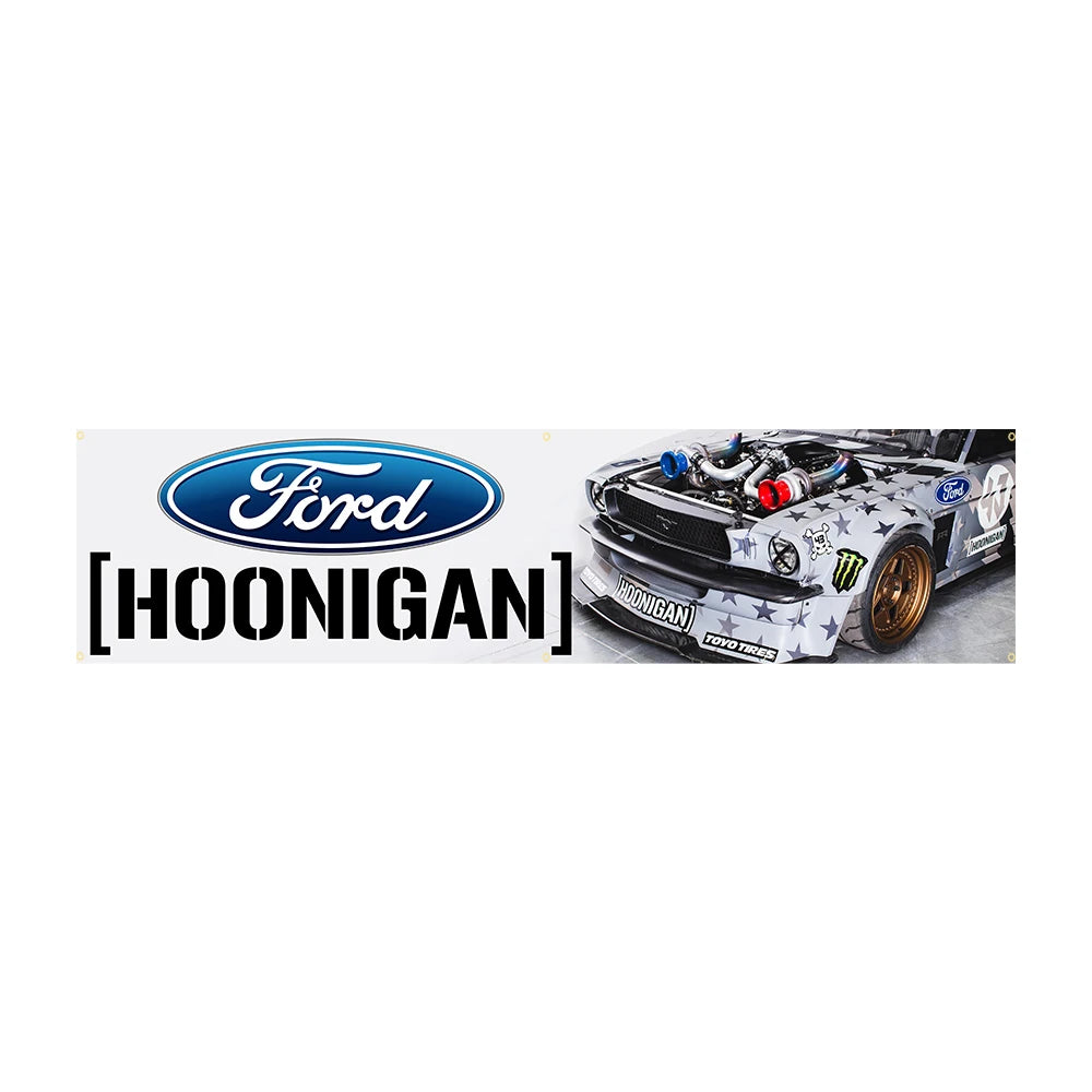 60*240 Hoonigans Racing Car Banner Flag Polyester Printed Garage or Outdoor Decoration Tapestry