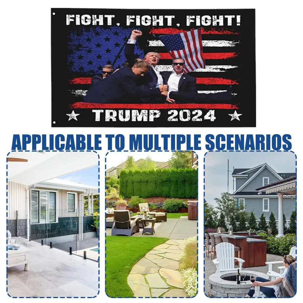 2024 Trump Flag President Flag for Garden 3x5ft Missed Me Flag Trump Outdoor Yard Flags Trump Fight 2024 Garden Flags